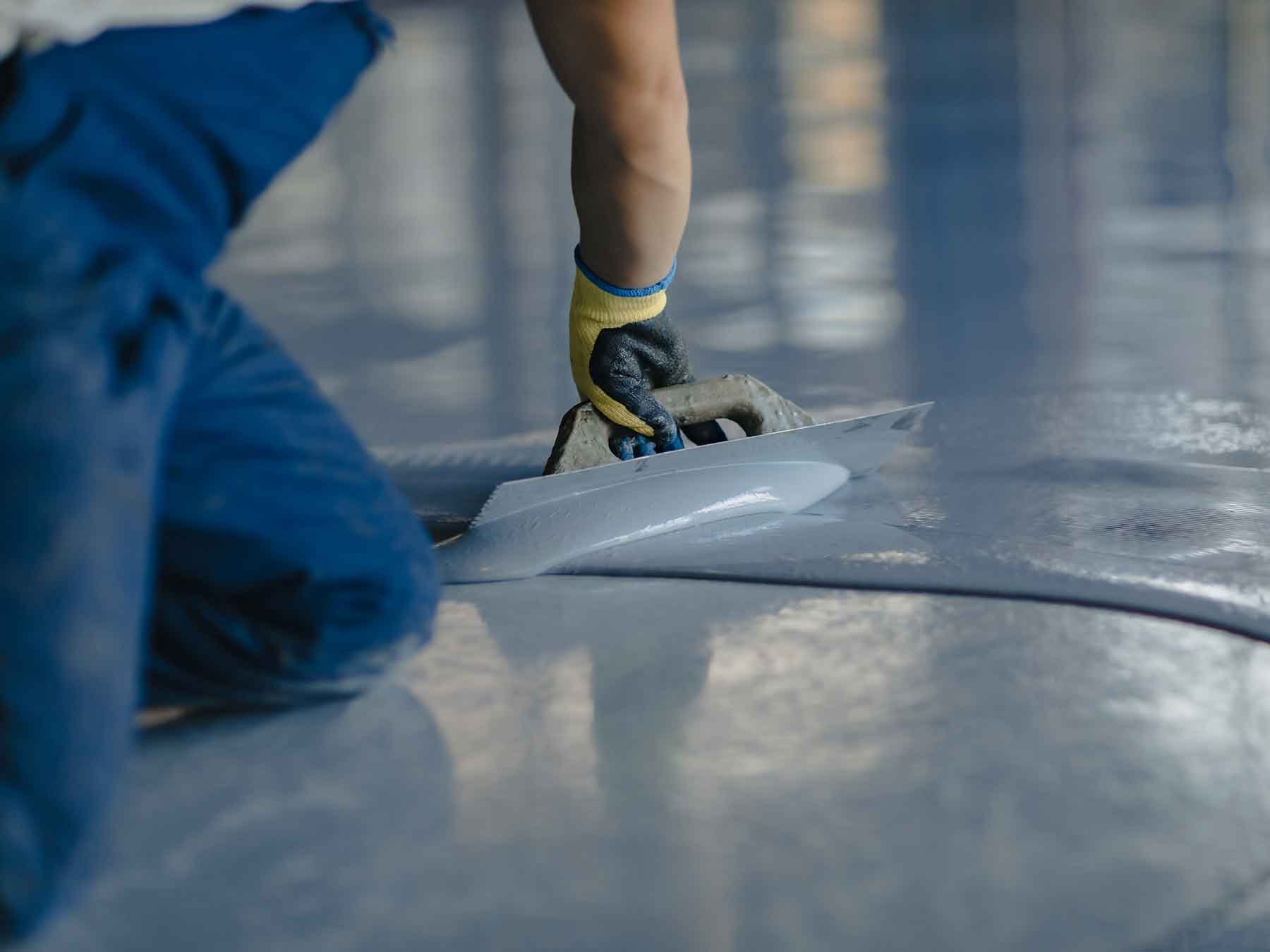 Epoxy resin flooring installation